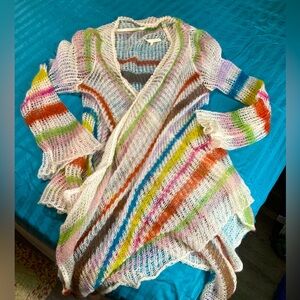 Rainbow on a puffy cloud sweater